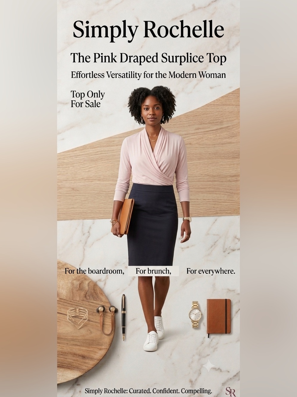Philosophy Light Pink Draped Surplice Top